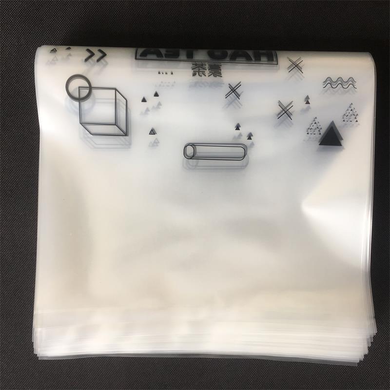 透明环保 PO 平口手挽奶茶袋