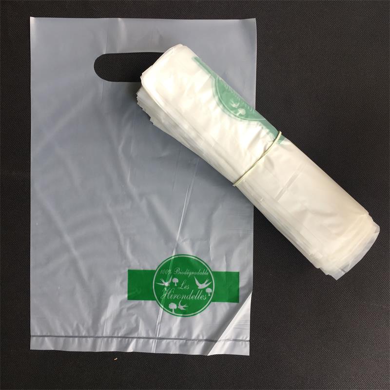 全生物降解 PBAT+PLA 手挽袋 单面绿色印刷环保包装袋