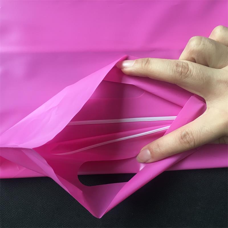 PLA+PBAT全降解底风琴手挽贴骨袋 服装包装玫红