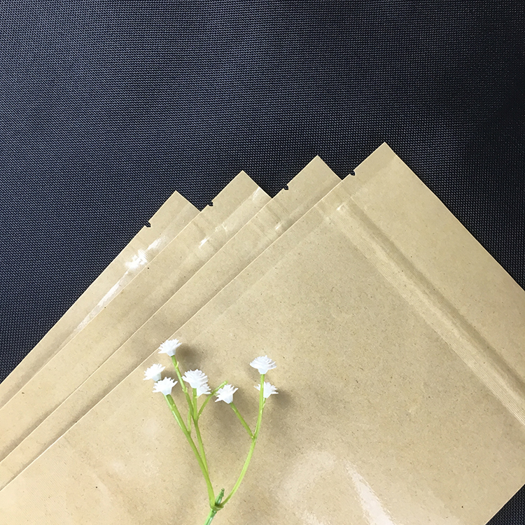 牛皮纸+全生物降解膜复合袋 贴骨自封袋 干果花茶包装专用